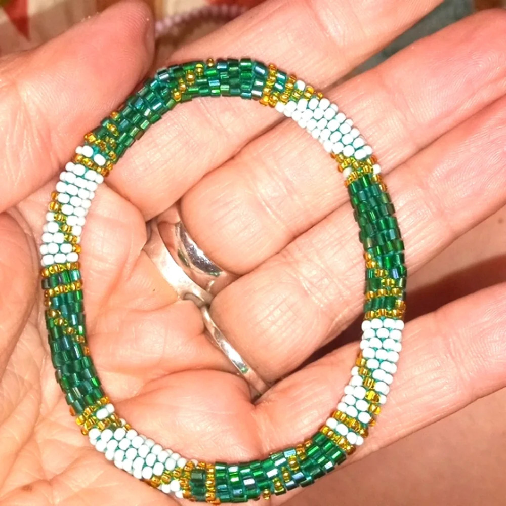 Beaded Roll-On Glam Bracelets, Nepal
